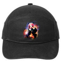 Astronaut Panda Galaxy Splatter 7-Panel Snapback Hat