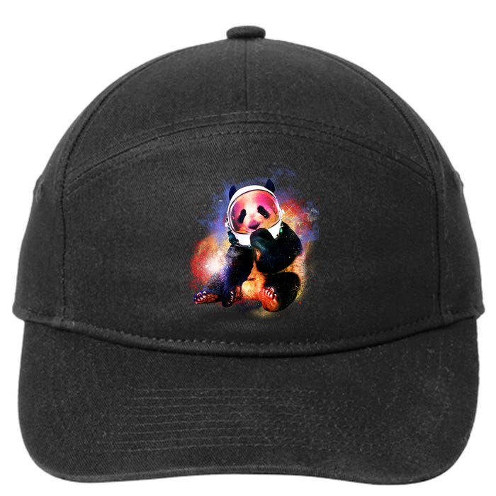 Astronaut Panda Galaxy Splatter 7-Panel Snapback Hat