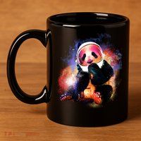 Astronaut Panda Galaxy Splatter 11oz C Handle Ceramic Mug