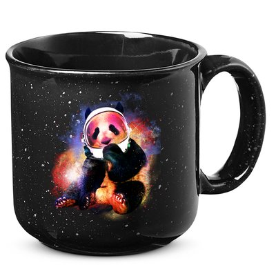 Astronaut Panda Galaxy Splatter 15oz Campfire Ceramic Mug
