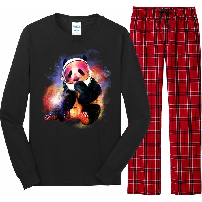 Astronaut Panda Galaxy Splatter Long Sleeve Pajama Set