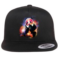 Astronaut Panda Galaxy Splatter Flatbill Hat