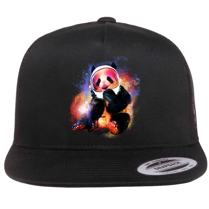 Astronaut Panda Galaxy Splatter Flatbill Hat