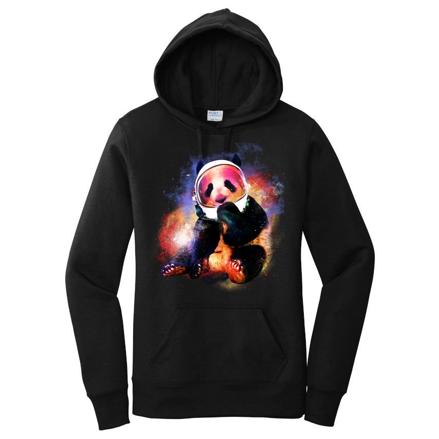 Astronaut Panda Galaxy Splatter Women's Pullover Hoodie