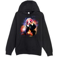 Astronaut Panda Galaxy Splatter Premium Pullover Hoodie