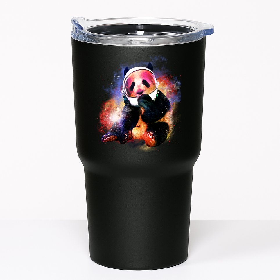 Astronaut Panda Galaxy Splatter Tumbler