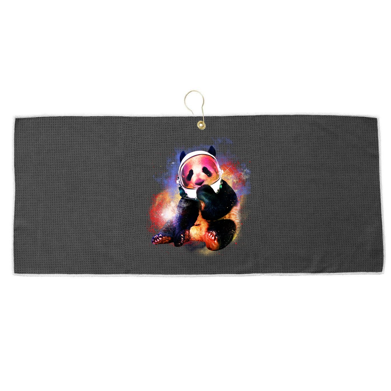 Astronaut Panda Galaxy Splatter Large Microfiber Waffle Golf Towel