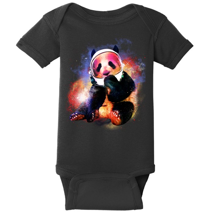 Astronaut Panda Galaxy Splatter Baby Bodysuit