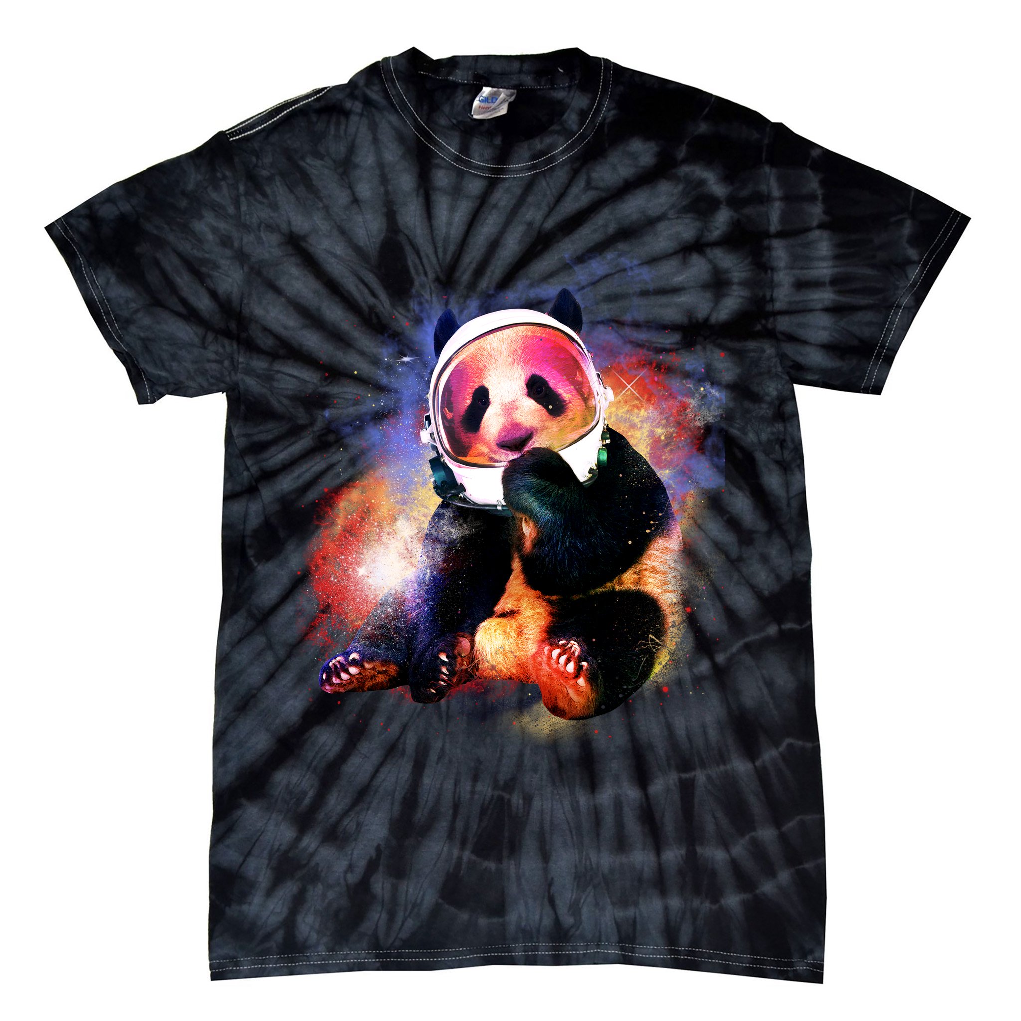 Astronaut Panda Galaxy Splatter Tie-Dye T-Shirt