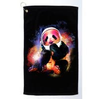 Astronaut Panda Galaxy Splatter Golf Towel