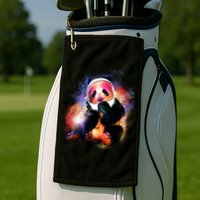 Astronaut Panda Galaxy Splatter Golf Towel