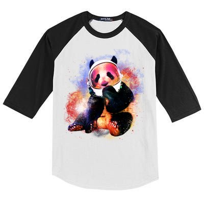 Astronaut Panda Galaxy Splatter Kids Colorblock Raglan Jersey