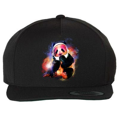 Astronaut Panda Galaxy Splatter Wool Snapback Cap
