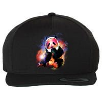 Astronaut Panda Galaxy Splatter Wool Snapback Cap