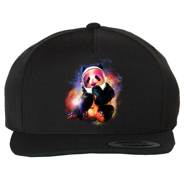 Astronaut Panda Galaxy Splatter Wool Snapback Cap