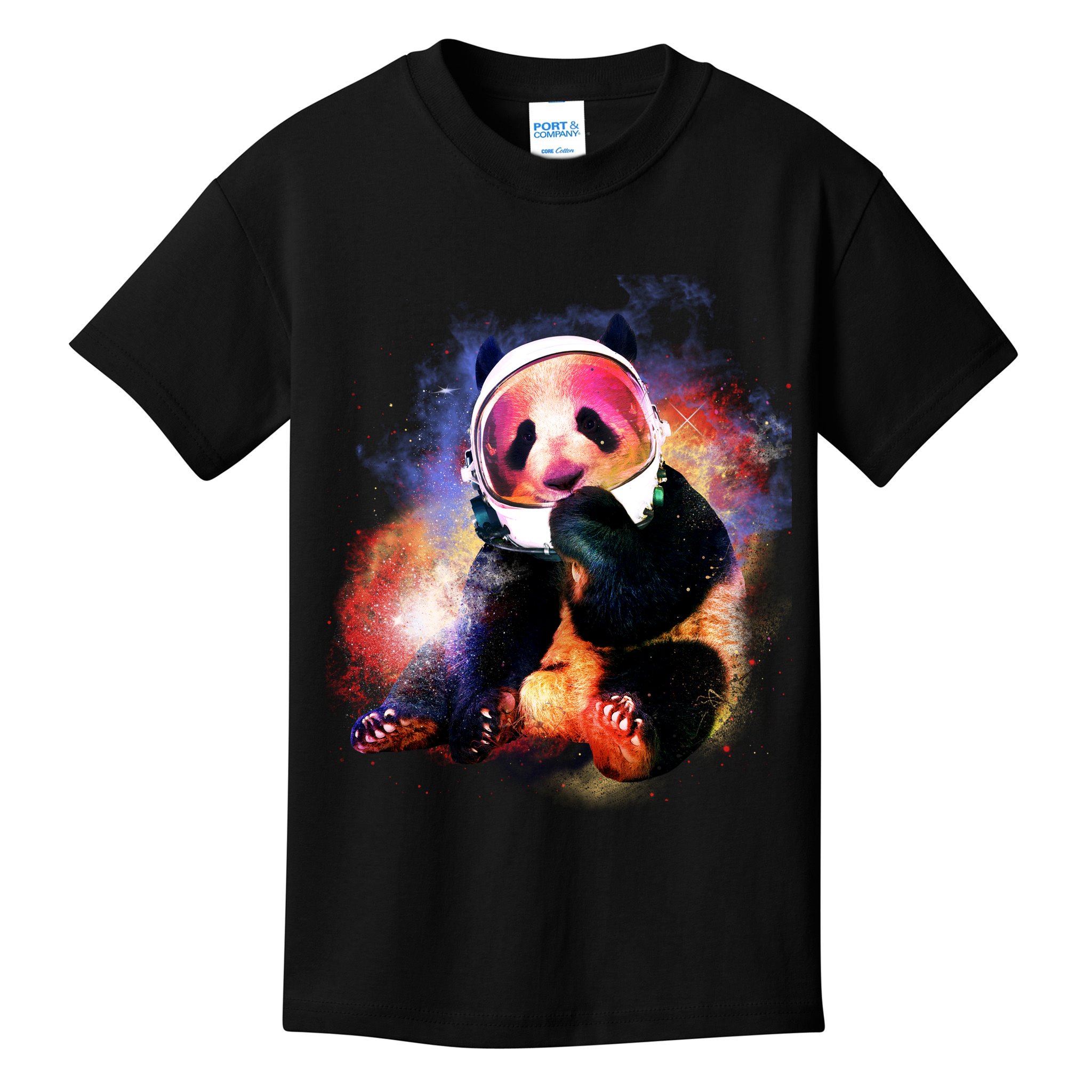 Astronaut Panda Galaxy Splatter Kids T-Shirt