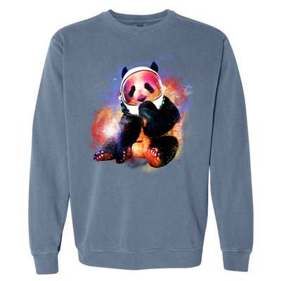 Astronaut Panda Galaxy Splatter Garment-Dyed Sweatshirt