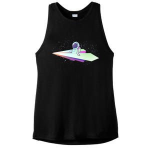 Astronaut Paper Plane Ladies PosiCharge Tri-Blend Wicking Tank