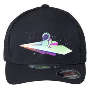 Astronaut Paper Plane Flexfit Unipanel Trucker Cap