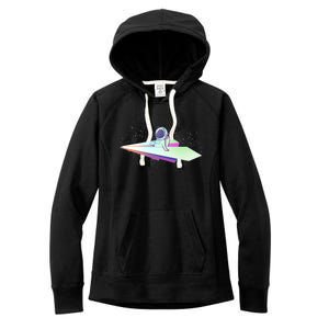 Astronaut Paper Plane Women's Fleece Hoodie