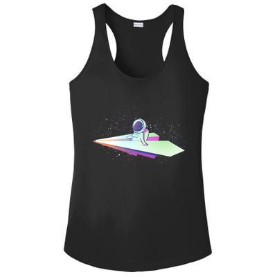 Astronaut Paper Plane Ladies PosiCharge Competitor Racerback Tank