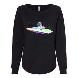 Astronaut Paper Plane Womens California Wash Sweatshirt