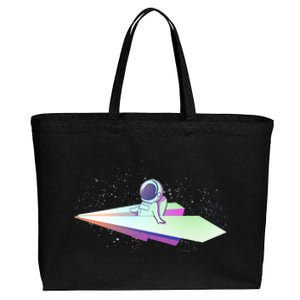 Astronaut Paper Plane Cotton Canvas Jumbo Tote