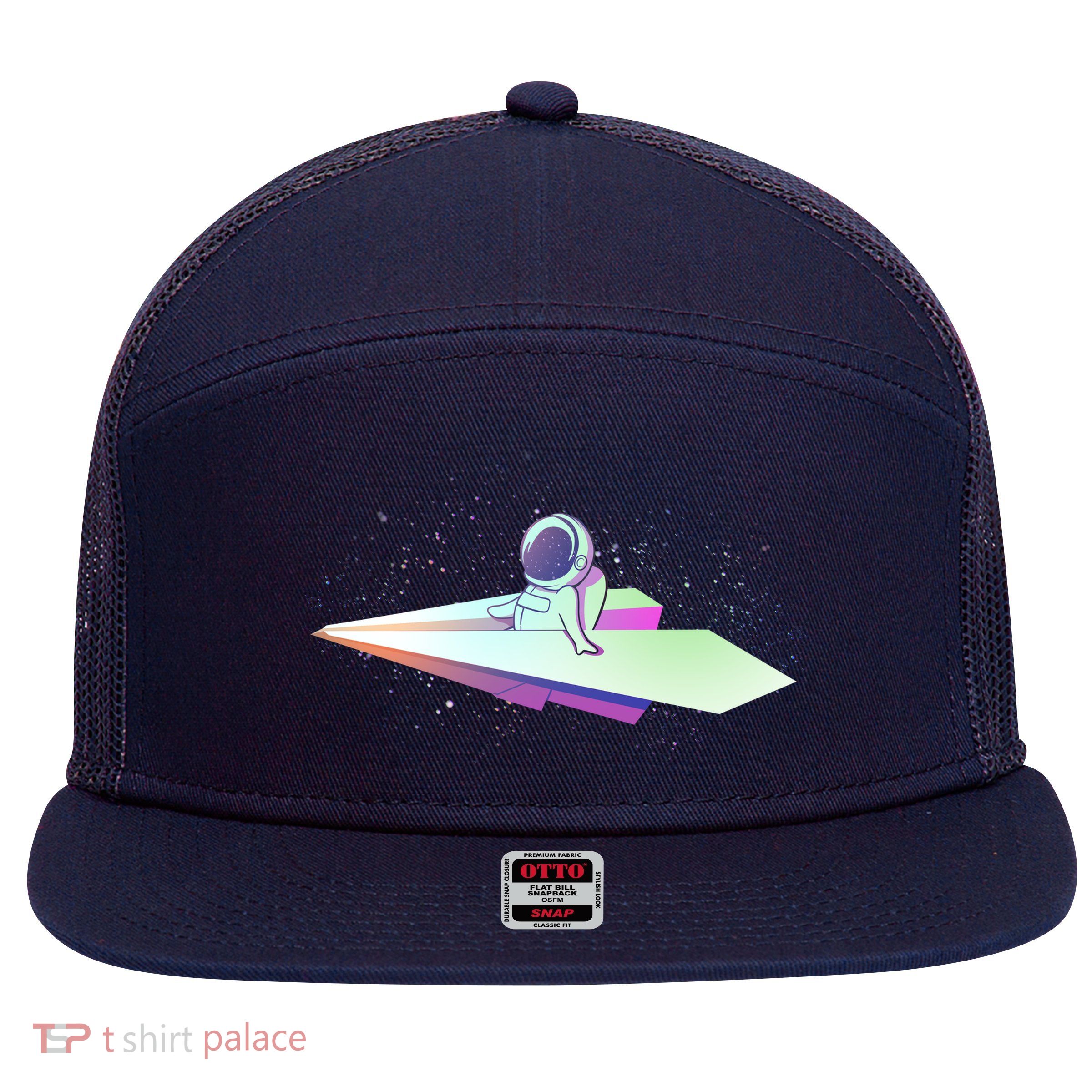 Astronaut Paper Plane 7 Panel Mesh Trucker Snapback Hat