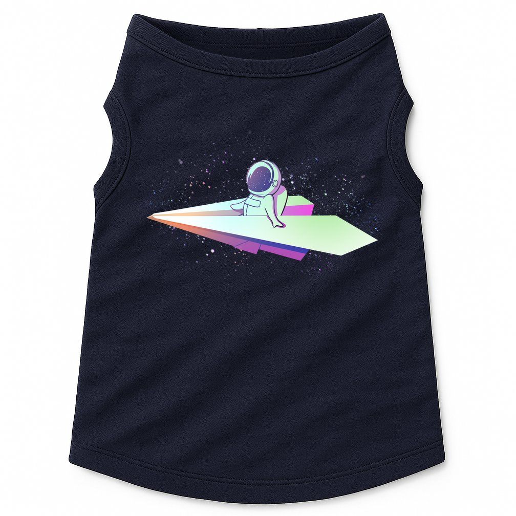 Astronaut Paper Plane Doggie Tank