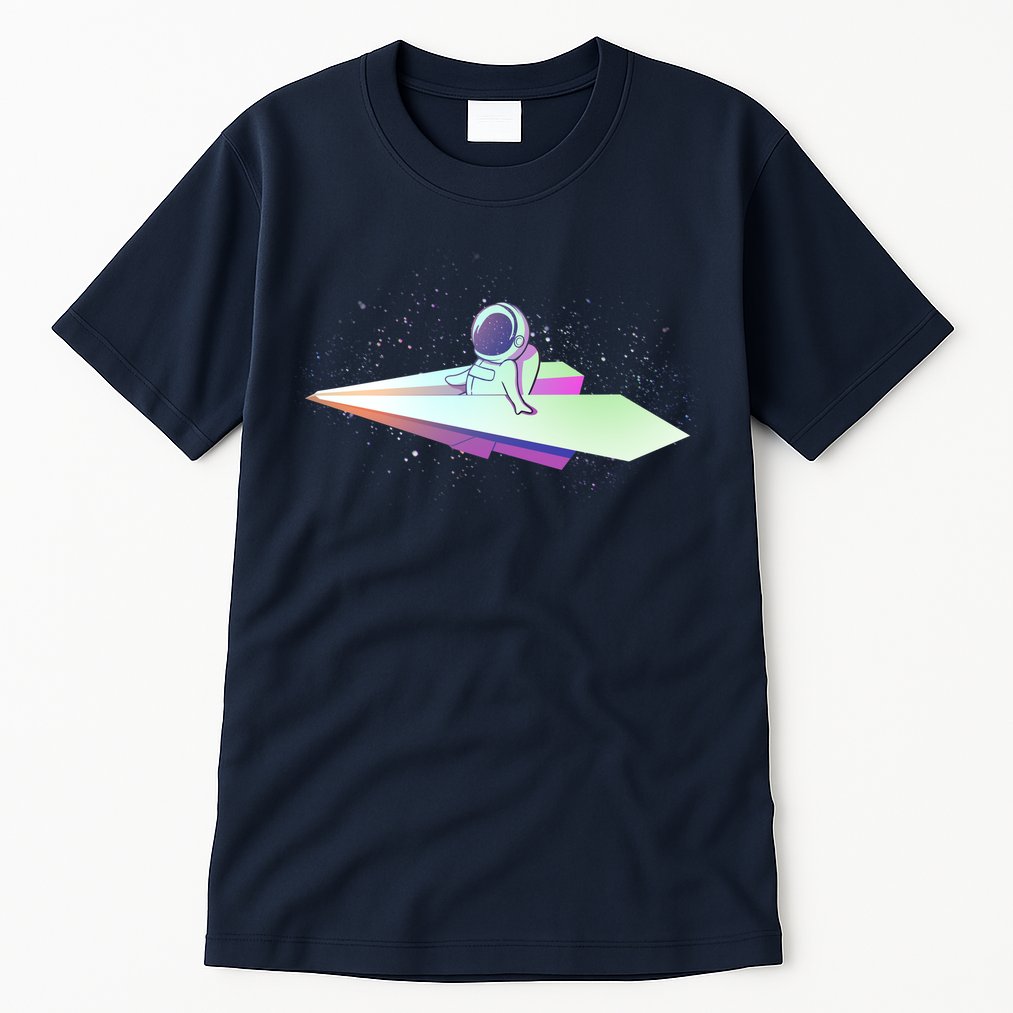Astronaut Paper Plane Tall T-Shirt