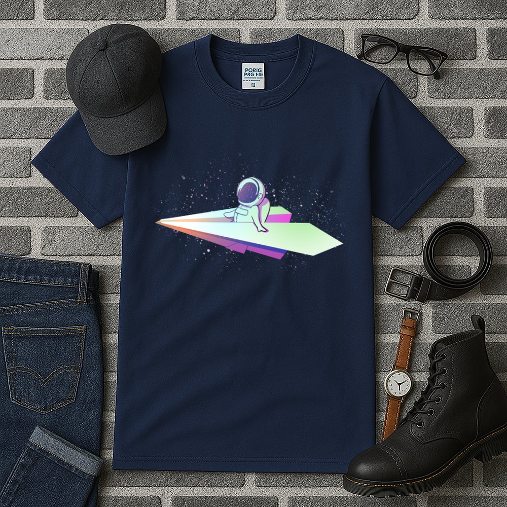 Astronaut Paper Plane Tall T-Shirt