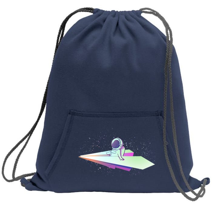 Astronaut Paper Plane Sweatshirt Cinch Pack Bag