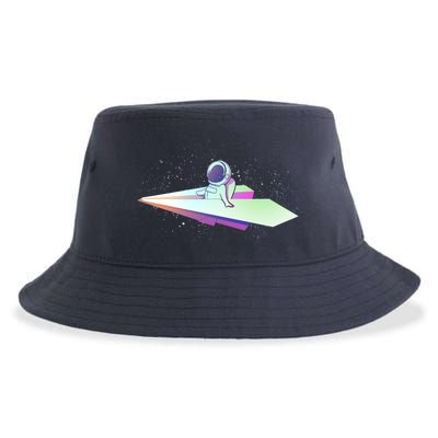 Astronaut Paper Plane Sustainable Bucket Hat