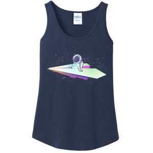 Astronaut Paper Plane Ladies Essential Tank