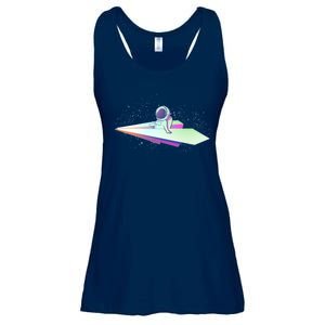 Astronaut Paper Plane Ladies Essential Flowy Tank