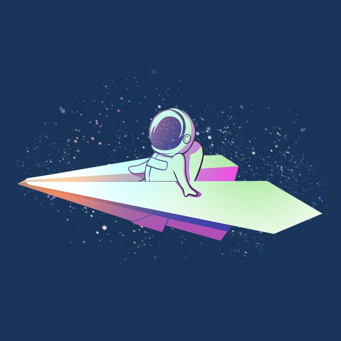 Astronaut Paper Plane Flatbill Hat