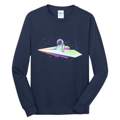 Astronaut Paper Plane Tall Long Sleeve T-Shirt