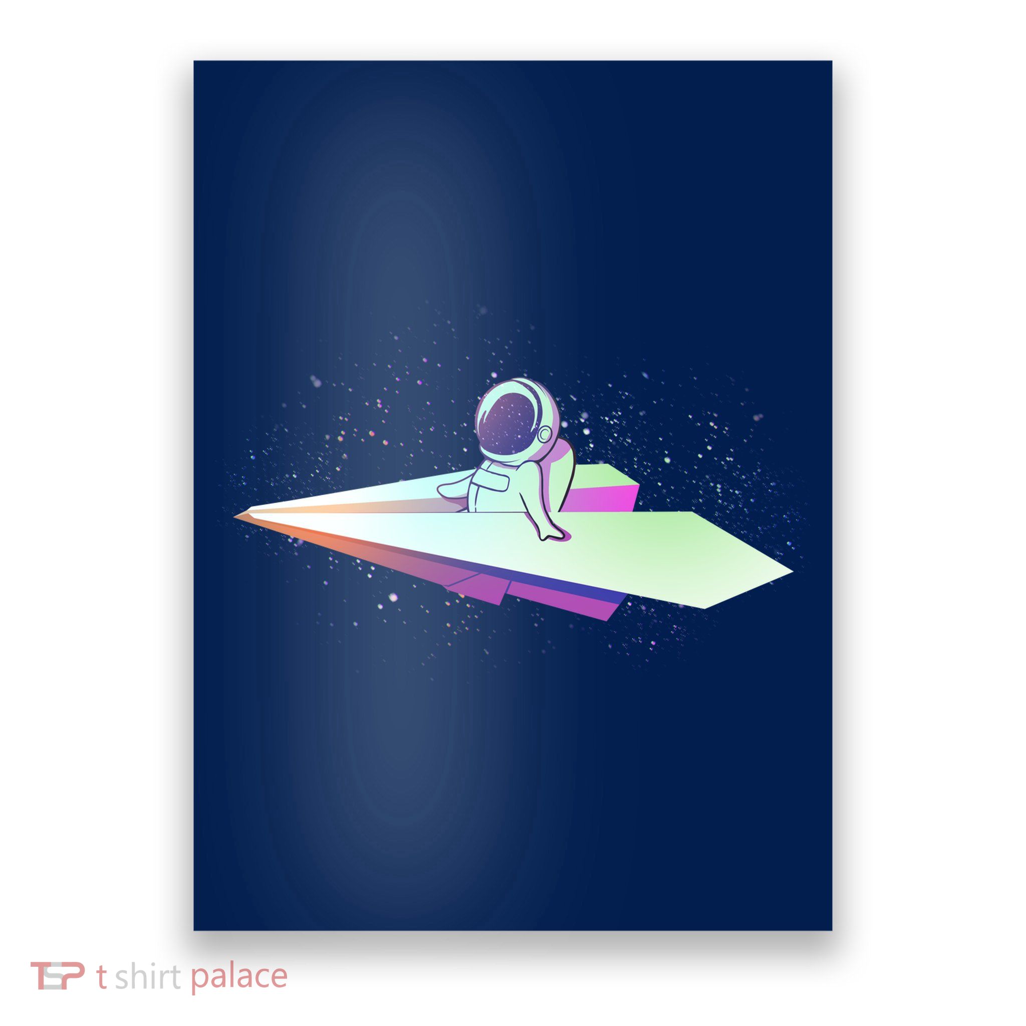 Astronaut Paper Plane Poster