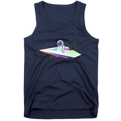 Astronaut Paper Plane Tank Top