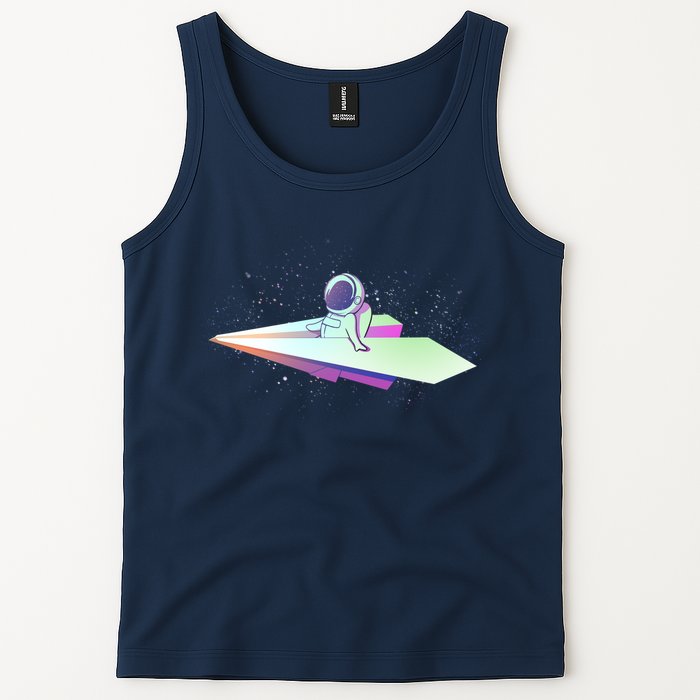 Astronaut Paper Plane Tank Top