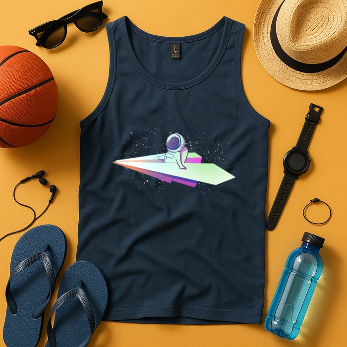 Astronaut Paper Plane Tank Top