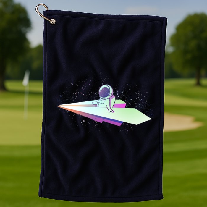 Astronaut Paper Plane Golf Towel