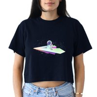 Astronaut Paper Plane Crop Top