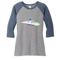 Astronaut Paper Plane Women's Tri-Blend 3/4-Sleeve Raglan Shirt