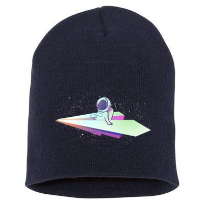 Astronaut Paper Plane Short Acrylic Beanie