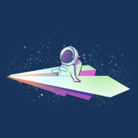 Astronaut Paper Plane Short Acrylic Beanie
