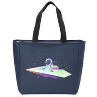 Astronaut Paper Plane Zip Tote Bag