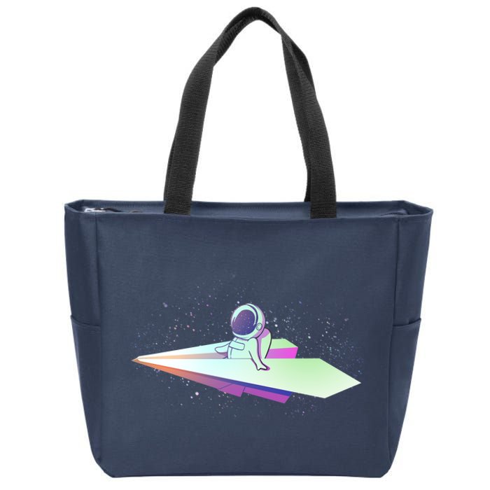 Astronaut Paper Plane Zip Tote Bag