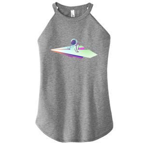 Astronaut Paper Plane Women's Perfect Tri Rocker Tank