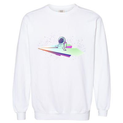 Astronaut Paper Plane Garment-Dyed Sweatshirt